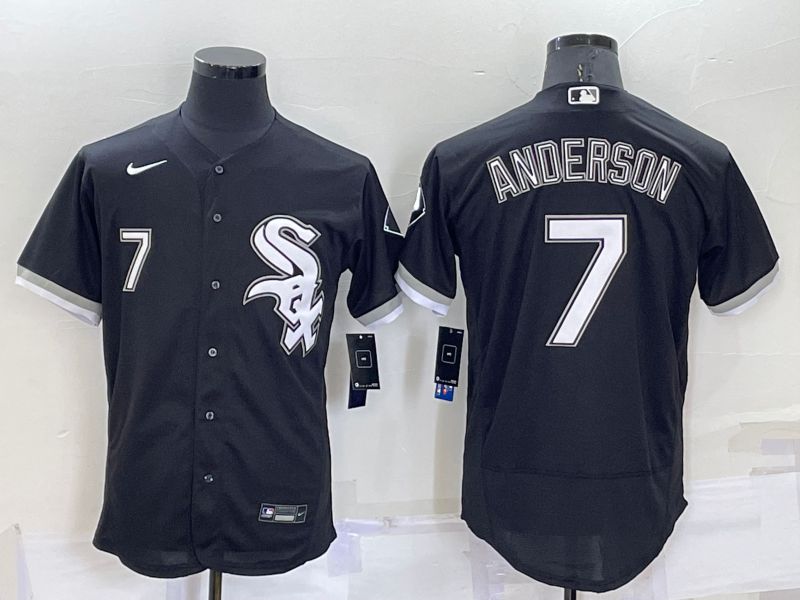 Cheap Men Chicago White Sox 7 Anderson Black Elite Nike 2022 MLB Jersey